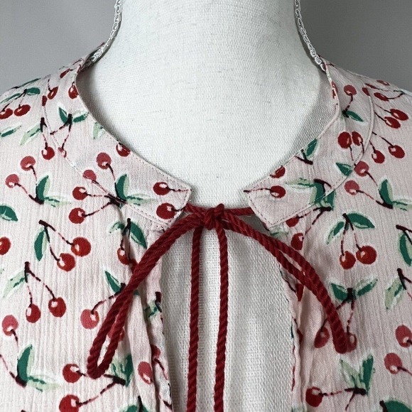 J. By J. Crew Cherry Pink Stripe Dress Cover-up Size S Gauze Cotton - Picture 4 of 13